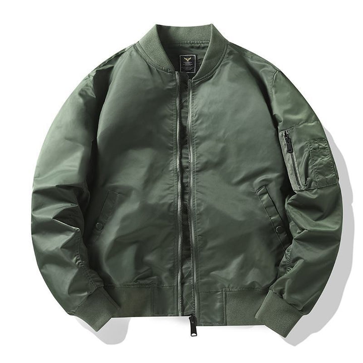 Men's  matte nylon flight bomber jacket with sleeve utility pocket and ribbed trims Nord Taschen