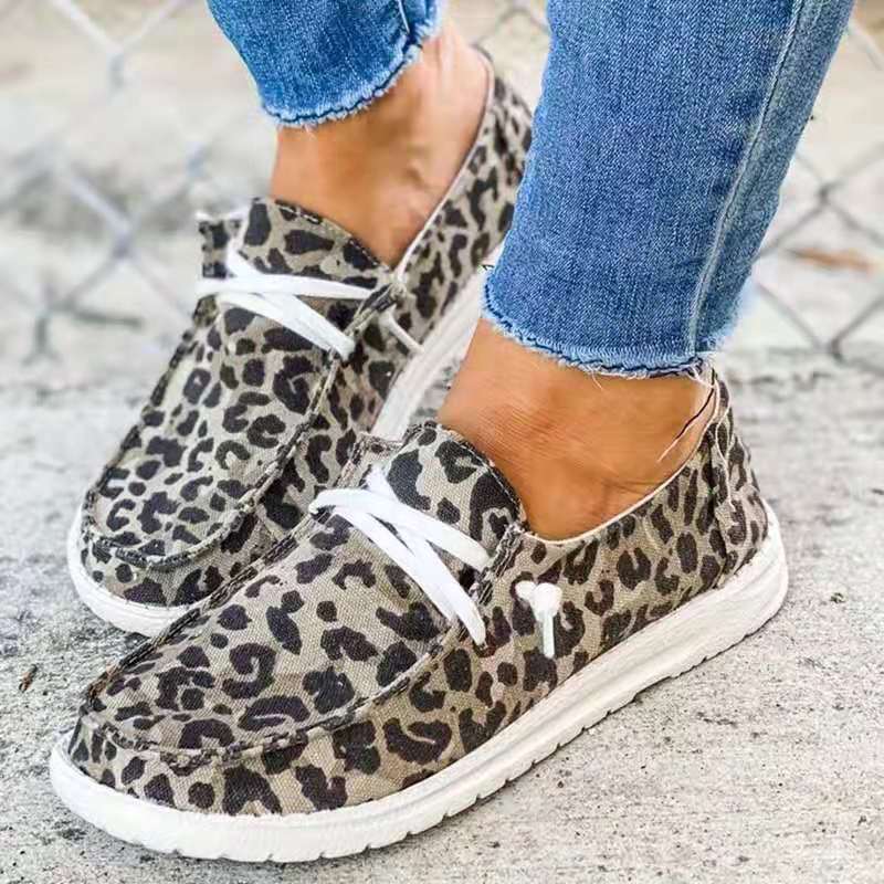 Damen nan Segeltuch-Mokassin-Sneaker mit elastischer Schnürung gepolstertem Komfortfußbett und profilierter Gummisohle