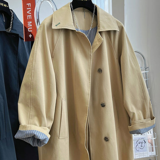Damen Oversize-Trenchcoat mit Raglanärmeln, verdeckter Knopfleiste & verstellbaren Manschetten Nord Taschen