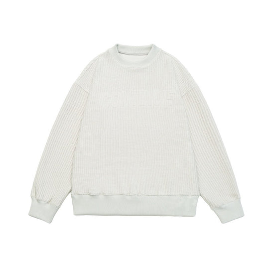 Unisex Boxy‑Strickpullover mit grober Rippenstruktur und Rundhalsausschnitt Nord Taschen