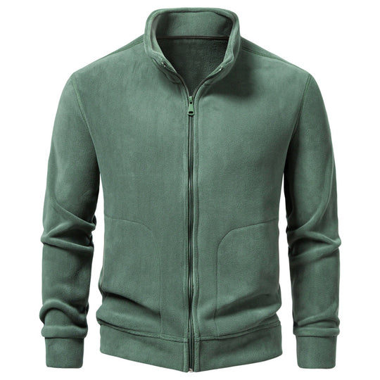 Herren Slim-Fit Fleecejacke mit Stehkragen, durchgehendem Reißverschluss und Eingrifftaschen Nord Taschen