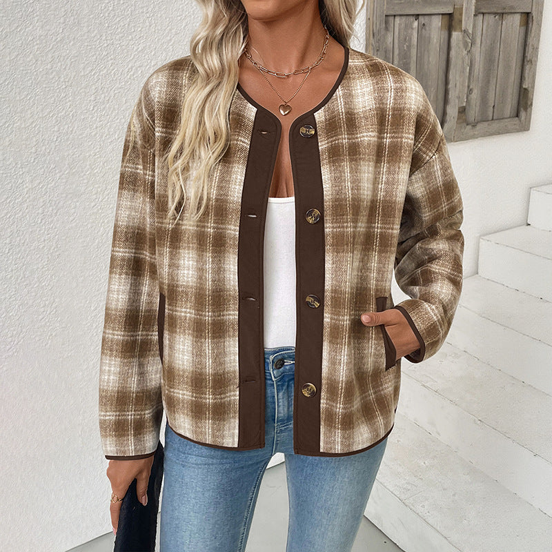 Damen Fleecejacke im karomuster Nord Taschen