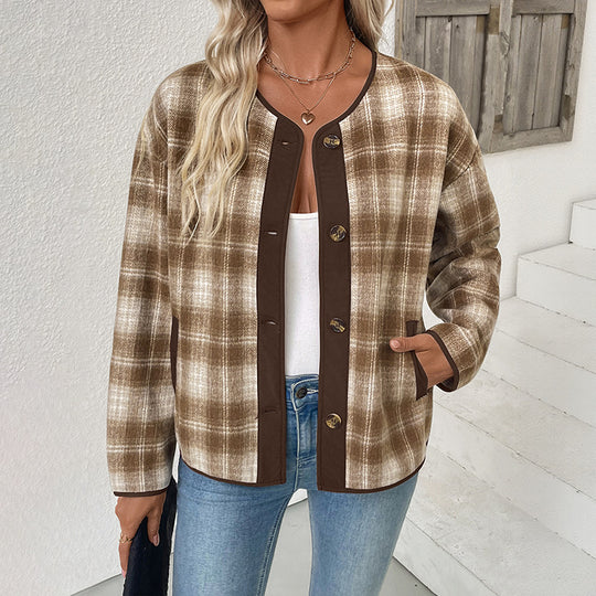 Damen Fleecejacke im karomuster Nord Taschen
