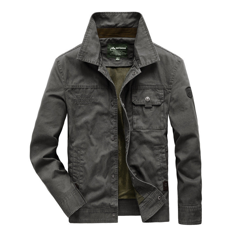 Herren Urbaner Canvas-Utility-Blouson mit Stehkragen, Mesh‑Fütterung und Brustpattentasche Nord Taschen