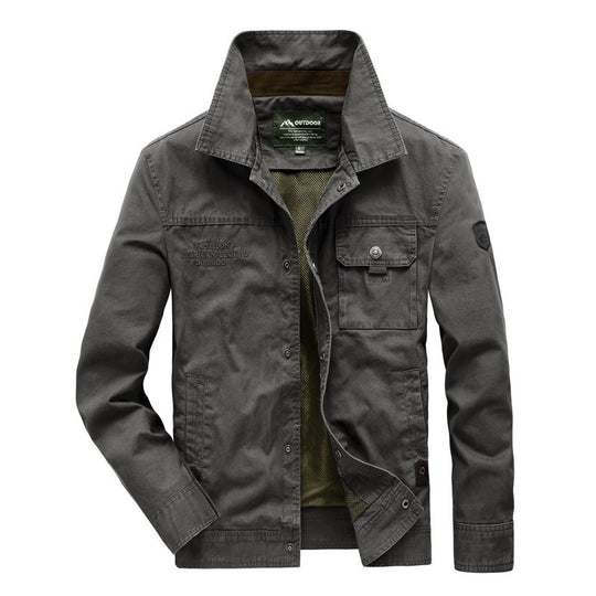 Herren Urbaner Canvas-Utility-Blouson mit Stehkragen, Mesh‑Fütterung und Brustpattentasche Nord Taschen