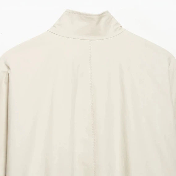 Damen Kurz geschnittene Wollmix-Jacke mit Stehkragen, Reißverschluss und Ballonärmeln Nord Taschen