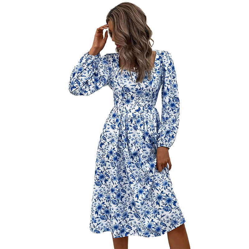 Damen Midikleid mit floraler Allover‑Print, herzförmigem Ausschnitt und taillierter Raffung Nord Taschen