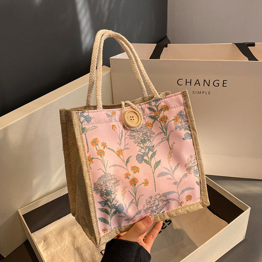 Damen Tragetasche mit floralem Dekor und robusten Materialien Nord Taschen