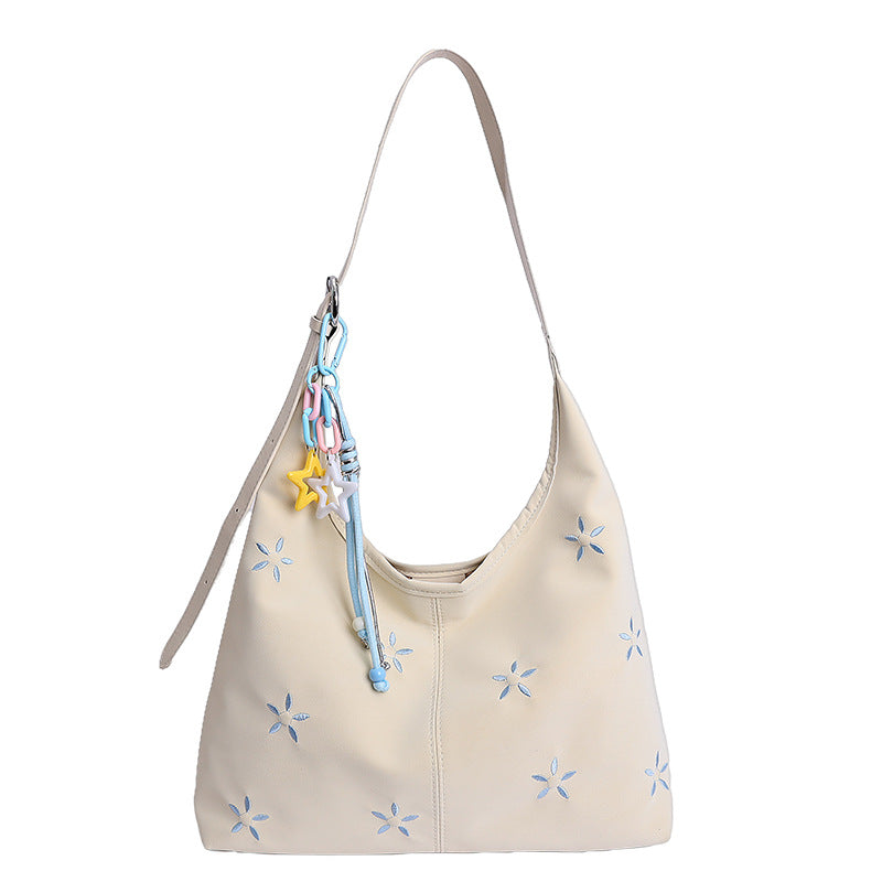 Damen modische Schultertasche mit buntem Anhänger Nord Taschen