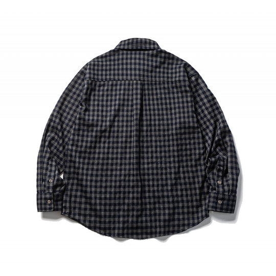 Unisex Oversize-Karo-Flanellhemd mit Hemdkragen, Button-Front und abgerundetem Saum Nord Taschen