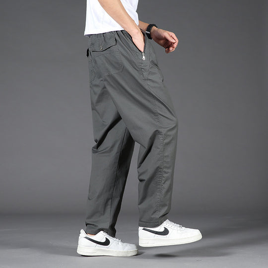 Herren Leichte Relaxed-Fit Chinohose mit elastischem Bund & geradem Bein Nord Taschen