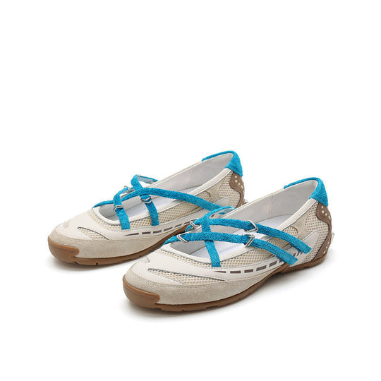 Damen Freizeit-Ballerinas mit atmungsaktivem Obermaterial und flexiblem Riemchen Nord Taschen