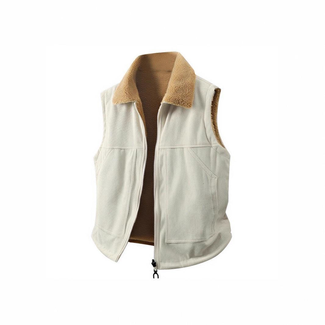 Damen Ärmellose Teddyfleece-Weste mit Stehkragen und durchgehendem Reißverschluss Nord Taschen