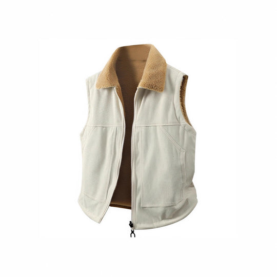 Damen Ärmellose Teddyfleece-Weste mit Stehkragen und durchgehendem Reißverschluss Nord Taschen
