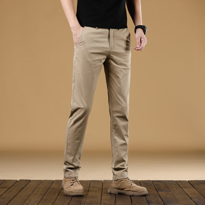 Herren Slim-Fit Baumwoll-Chinohose mit elastischem Bund und geradem Bein Nord Taschen