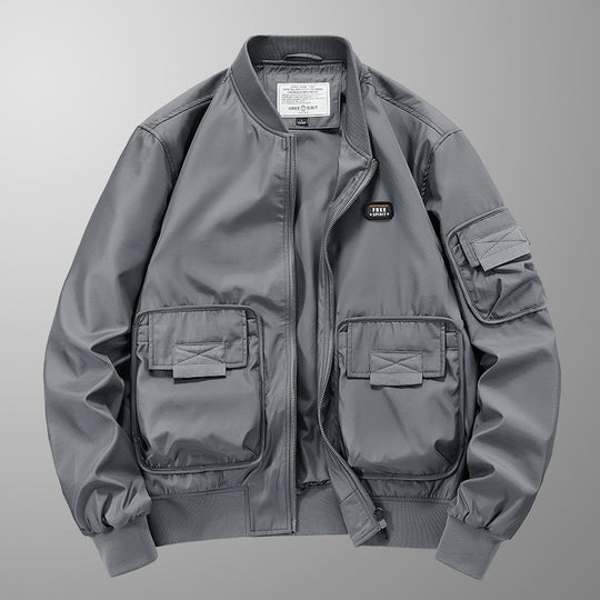 Herren leichter Nylon-Bomber mit Utility‑Taschen, Ärmel‑Organizer und geripptem Saum Nord Taschen