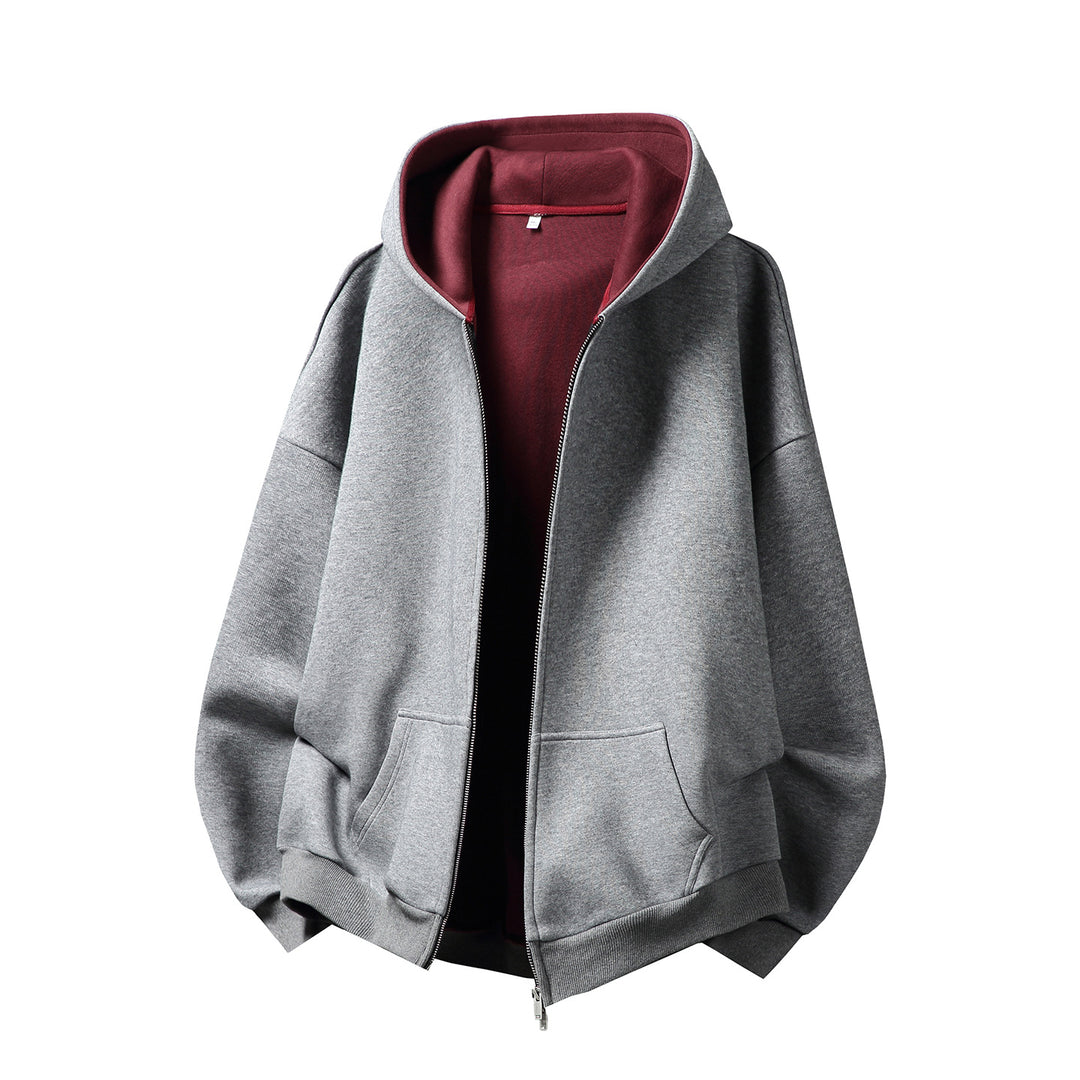 Unisex Oversize-Kapuzenjacke mit kontrastiertem Innenfutter und tiefer Kängurutasche Nord Taschen