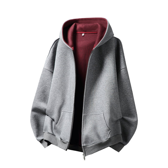 Unisex Oversize-Kapuzenjacke mit kontrastiertem Innenfutter und tiefer Kängurutasche Nord Taschen