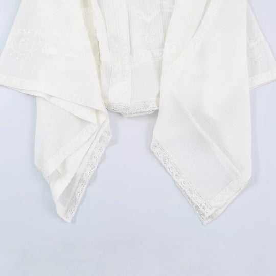 Damen Bestickter Kaftan‑Kimono mit V‑Ausschnitt und fließender Poncho‑Silhouette Nord Taschen