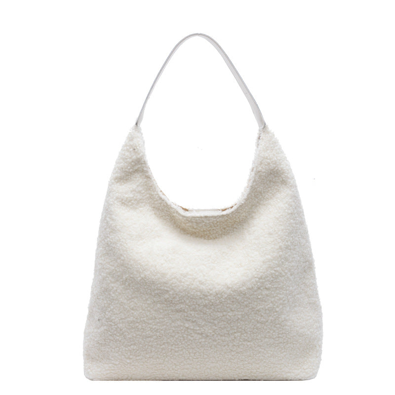 Damen Hobo-Tasche mit flauschigem Obermaterial und praktischem Tragegriff Nord Taschen