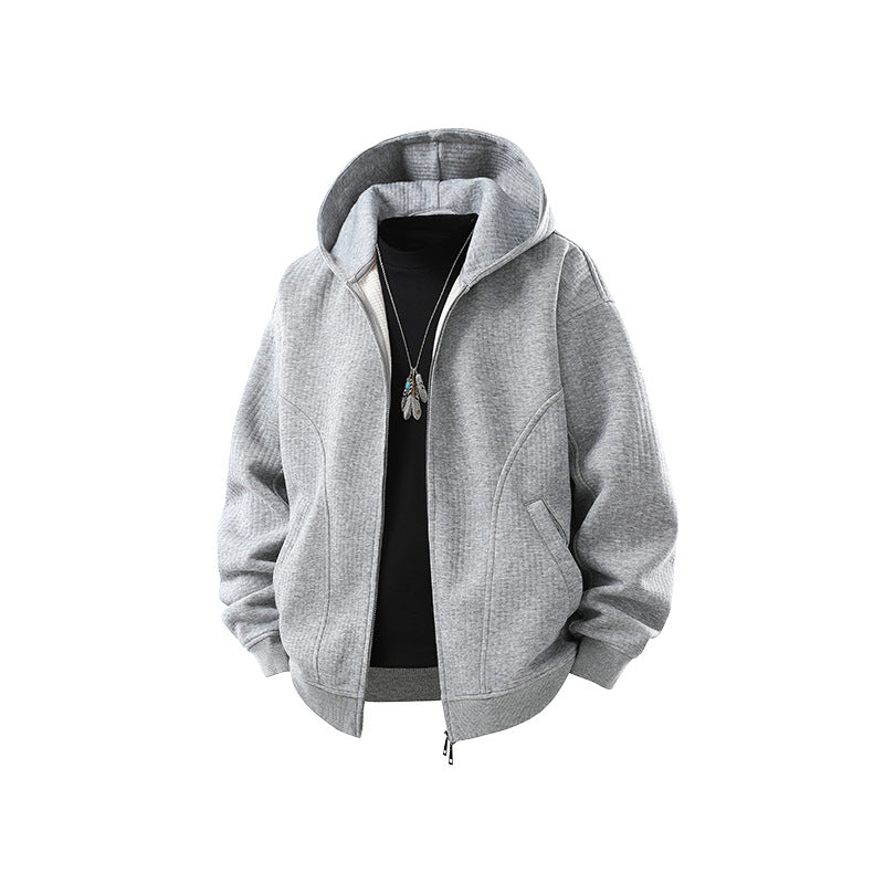 Herren Kapuzensweatjacke mit durchgehendem Reißverschluss, geripptem Saum und versteckten Seitentaschen Nord Taschen