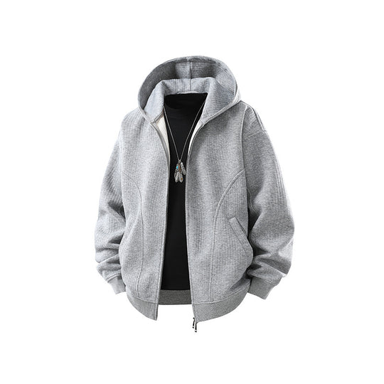 Herren Kapuzensweatjacke mit durchgehendem Reißverschluss, geripptem Saum und versteckten Seitentaschen Nord Taschen