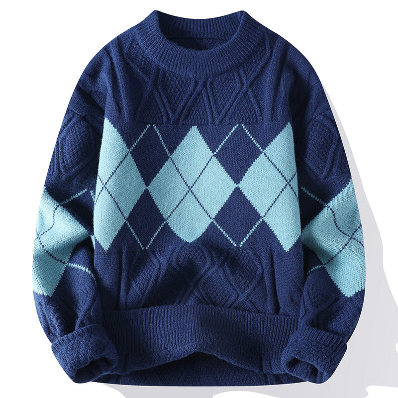 Herren Strickpullover mit diamantförmigem Muster Nord Taschen