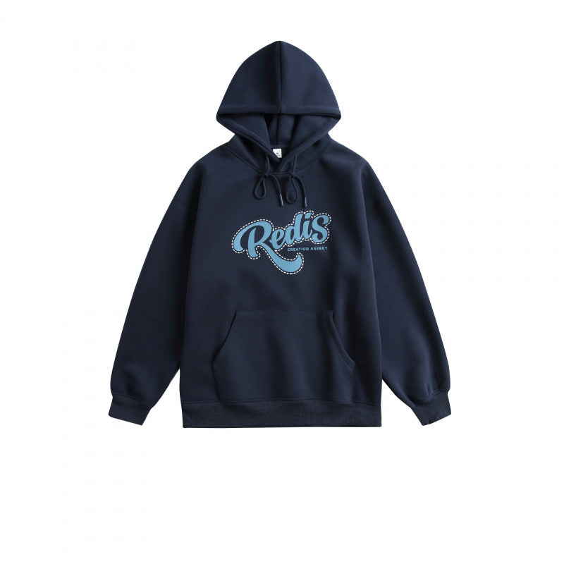 Unisex Oversize-Kapuzenpullover mit Kängurutasche, Logoprint und breitem Rippbund Nord Taschen