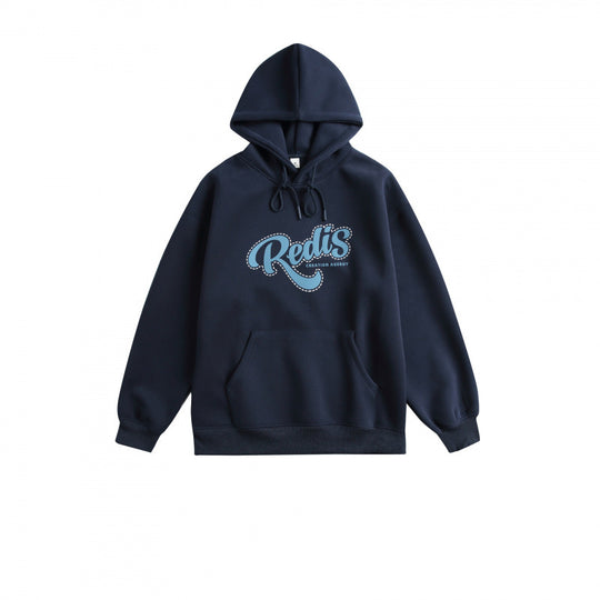 Unisex Oversize-Kapuzenpullover mit Kängurutasche, Logoprint und breitem Rippbund Nord Taschen