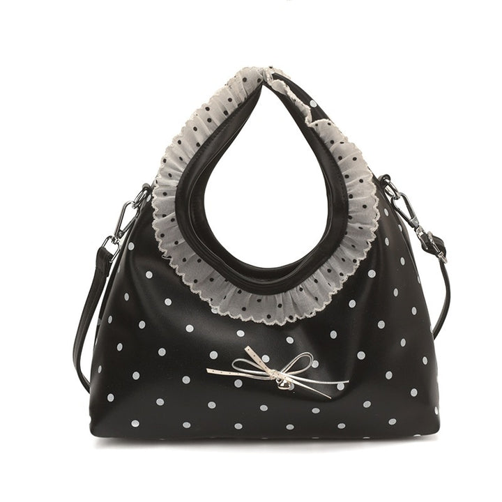 Damen Hobo-Tasche aus hochwertigem Kunstleder mit verspieltem Rüschendesign Nord Taschen