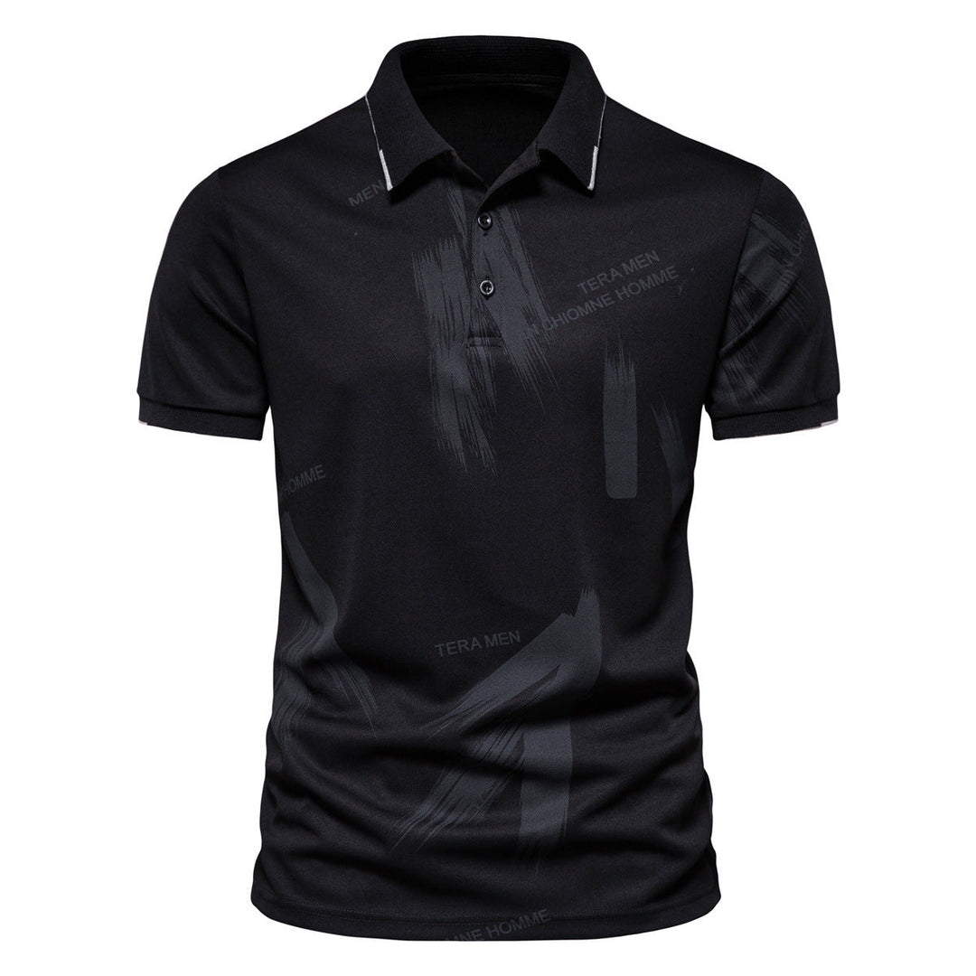 Herren Polo-Shirt mit modernem Grafikdesign und atmungsaktiver Baumwollmischung Nord Taschen