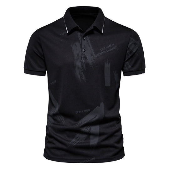 Herren Polo-Shirt mit modernem Grafikdesign und atmungsaktiver Baumwollmischung Nord Taschen