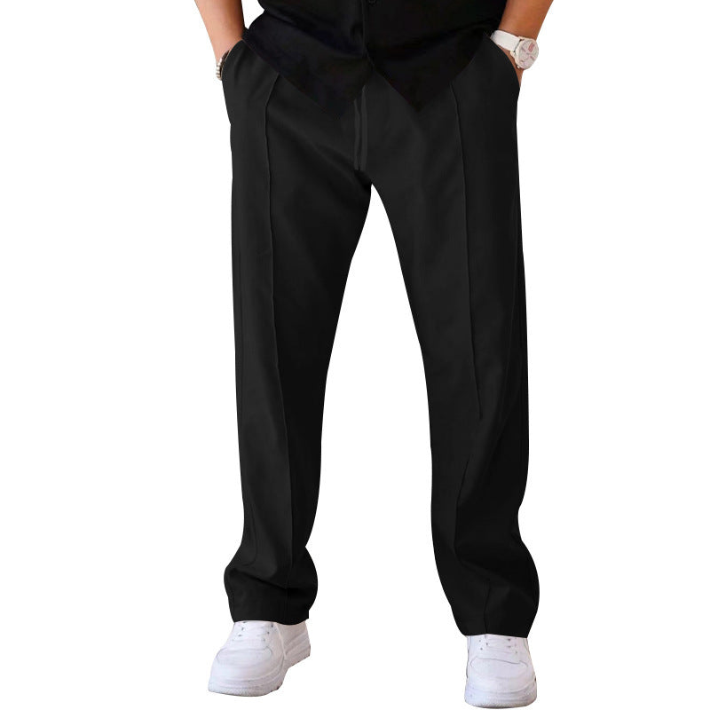 Herren elegante Freizeithose mit geradem Schnitt und klassischen Falten