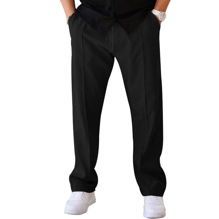 Herren elegante Freizeithose mit geradem Schnitt und klassischen Falten