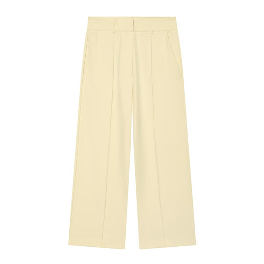 Damen Hochtaillierte weite Culotte-Hose mit Bügelfalte und Bundfalten Nord Taschen