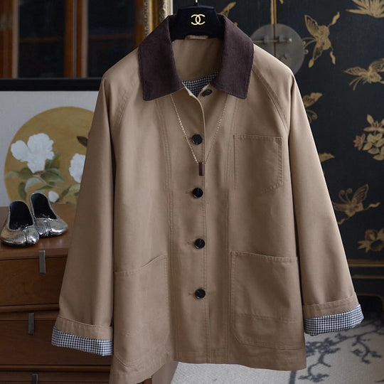 Herren Chorejacke mit Cordkragen, Raglanärmeln und aufgesetzten Taschen Nord Taschen