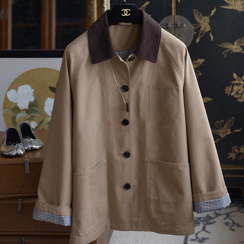 Herren Chorejacke mit Cordkragen, Raglanärmeln und aufgesetzten Taschen Nord Taschen