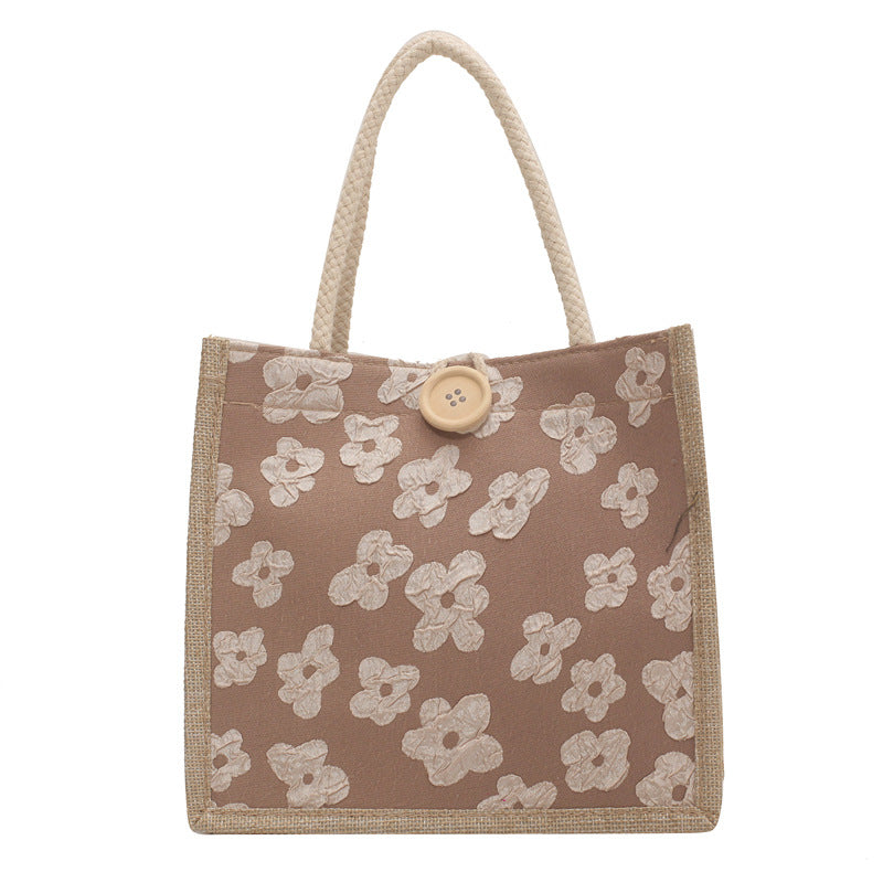Damen Einkaufstasche mit floralem Muster und praktischem Knopfverschluss Nord Taschen