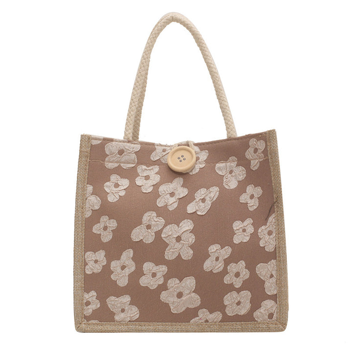 Damen Einkaufstasche mit floralem Muster und praktischem Knopfverschluss Nord Taschen