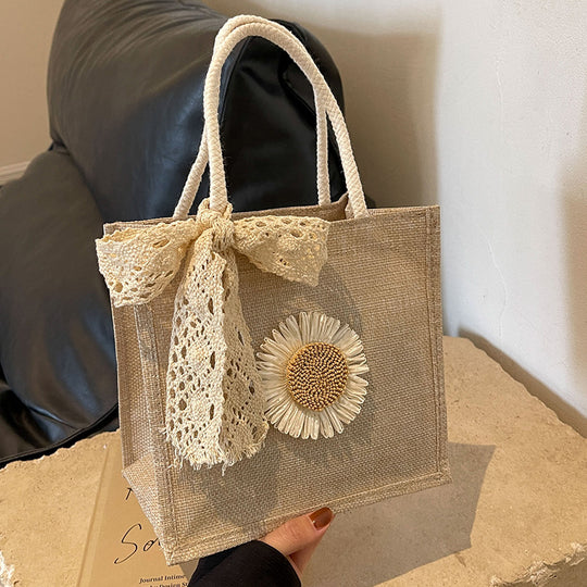 Damen Tragetasche mit floralem Dekor und handgefertigten Details Nord Taschen