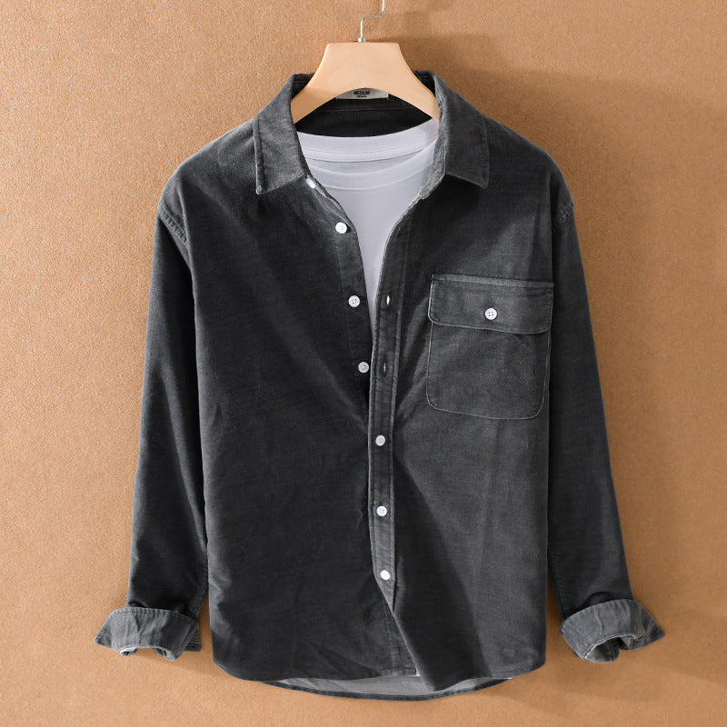 Herren Cord-Overshirt mit Brusttasche, Relaxed-Fit und durchgehender Knopfleiste Nord Taschen