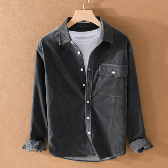 Herren Cord-Overshirt mit Brusttasche, Relaxed-Fit und durchgehender Knopfleiste Nord Taschen