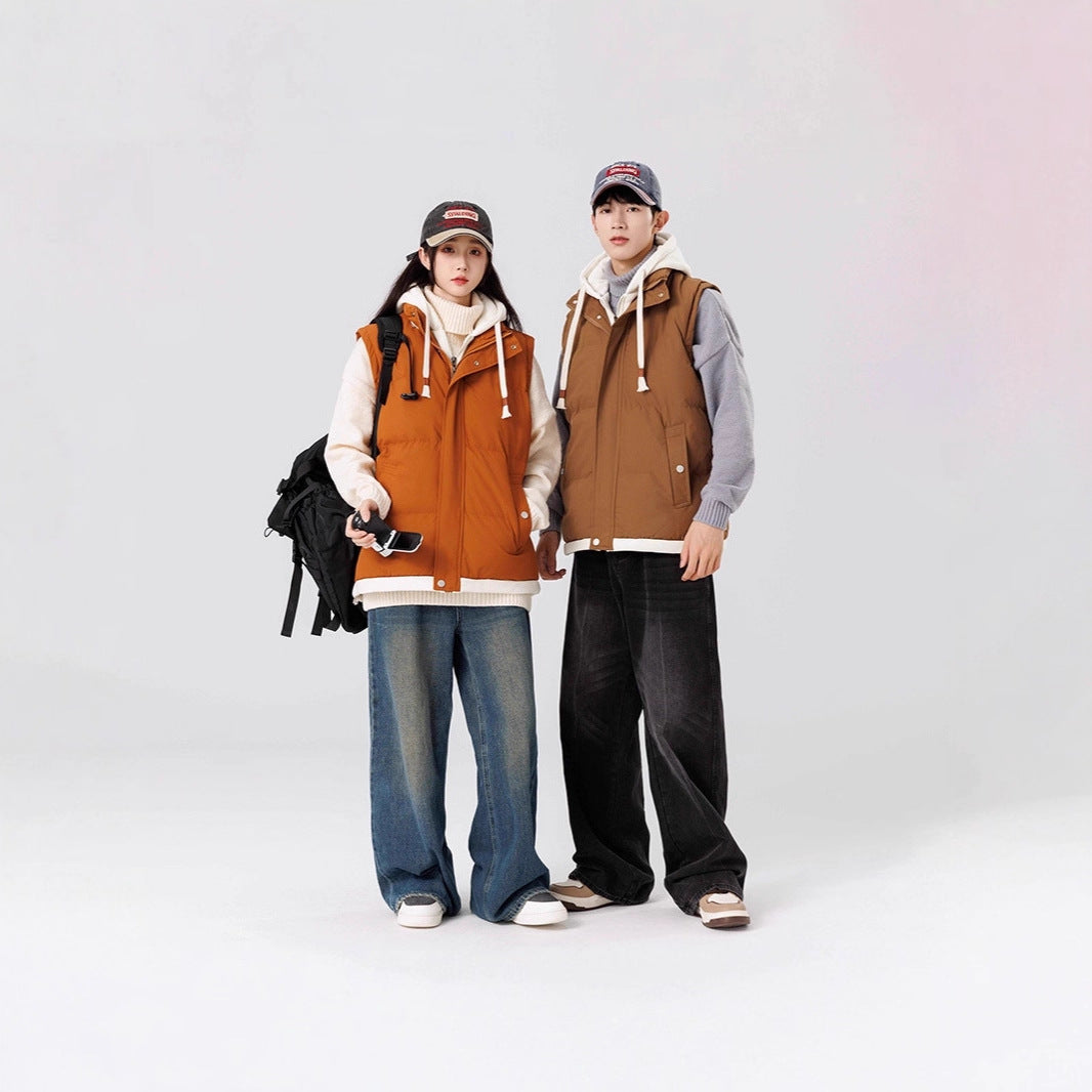Damen Wattierte Kapuzenweste mit Utility‑Taschen und windabweisender Außenlage Nord Taschen