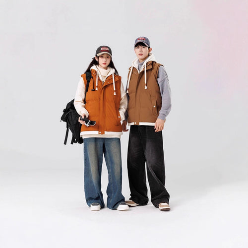 Damen Wattierte Kapuzenweste mit Utility‑Taschen und windabweisender Außenlage Nord Taschen