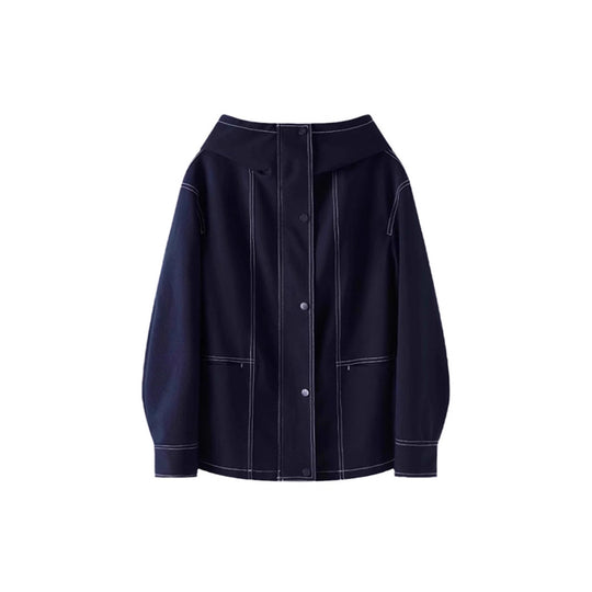 Damen Boxy‑Kapuzenparka mit sichtbaren Ziernähten und hochschließendem Stehkragen Nord Taschen