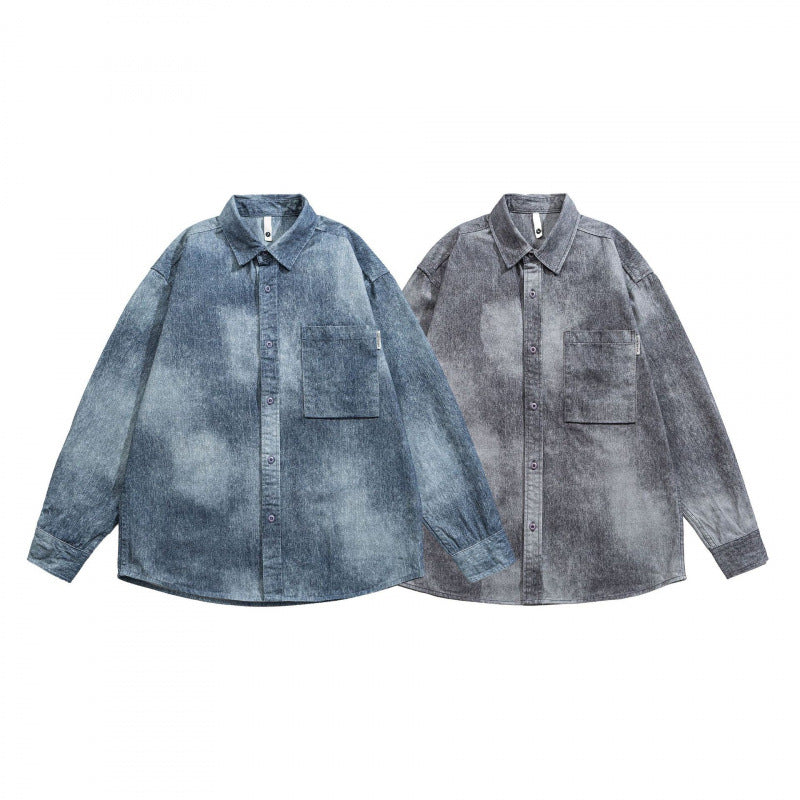 Unisex Oversize-Baumwollhemd mit Washed-Effekt und aufgesetzter Brusttasche Nord Taschen