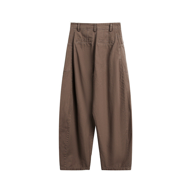 Damen Weite High‑Waist Cargo-Hose mit tiefem Schritt und aufgesetzten Seitentaschen Nord Taschen