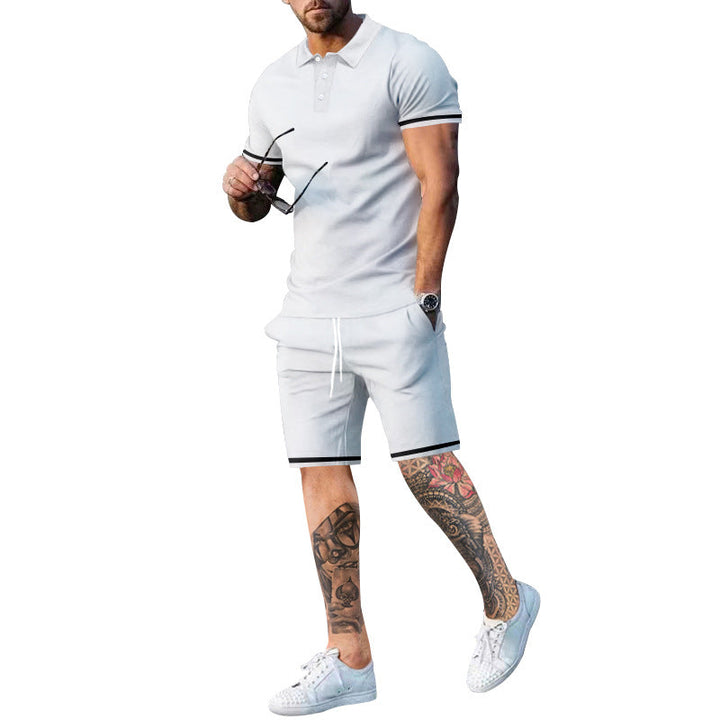 Herren Poloshirt und Shorts-Set mit sportlichen Akzenten