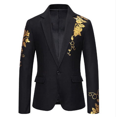 Herren eleganter taillierter Smoking-Blazer mit floraler Verzierung Nord Taschen