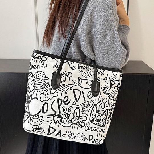 Damen kreative Handtasche mit verspieltem Comic-Druck Nord Taschen